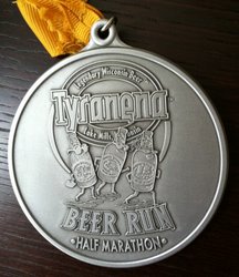 Tyranena Beer Run Half Marathon Medal 2011
