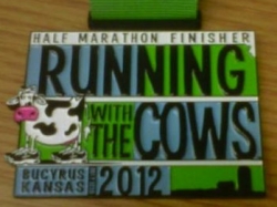 Running With The Cows Half Marathon Medal 2012